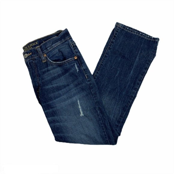 American Eagle 30 x 30 Jeans Distress Dark Straigh - Picture 2 of 6